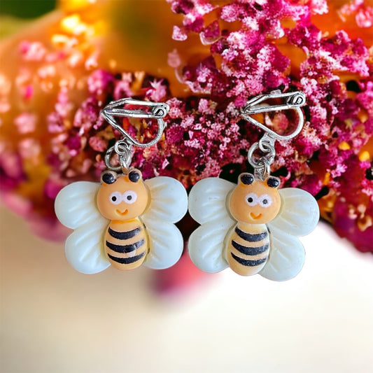 Buzy Bee Clip On Earrings